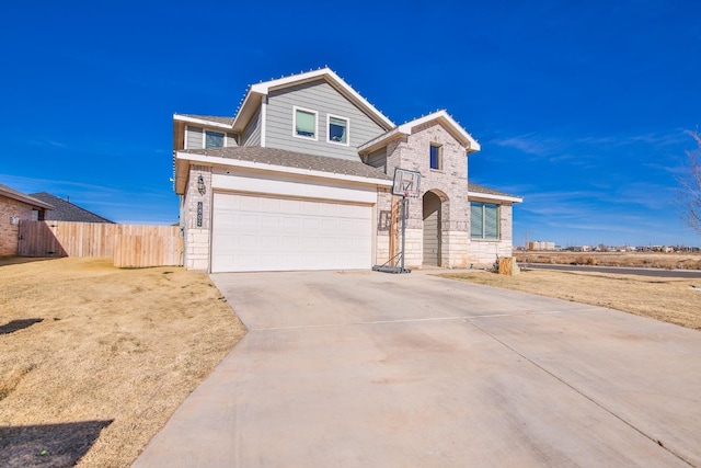 view of front facade featuring a garage