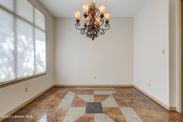 9202 Gardner Ave, Lubbock, TX 79424 - spare room featuring an inviting chandelier and baseboards