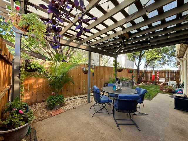 view of patio / terrace with a pergola