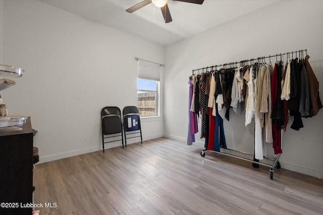 1203 N Evanston Ave, Lubbock, TX 79416 - bedroom with wood finished floors and a ceiling fan