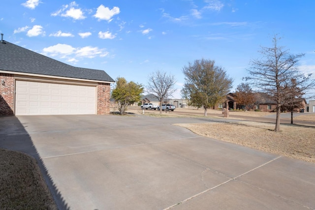 exterior space with a garage