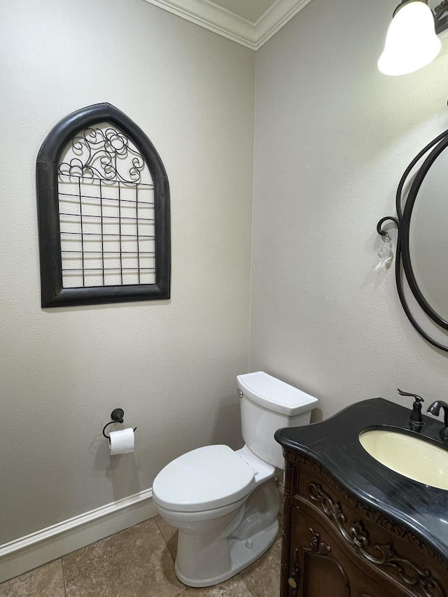 4009 109th St, Lubbock, TX 79423 - half bath with ornamental molding, vanity, and tile patterned floors