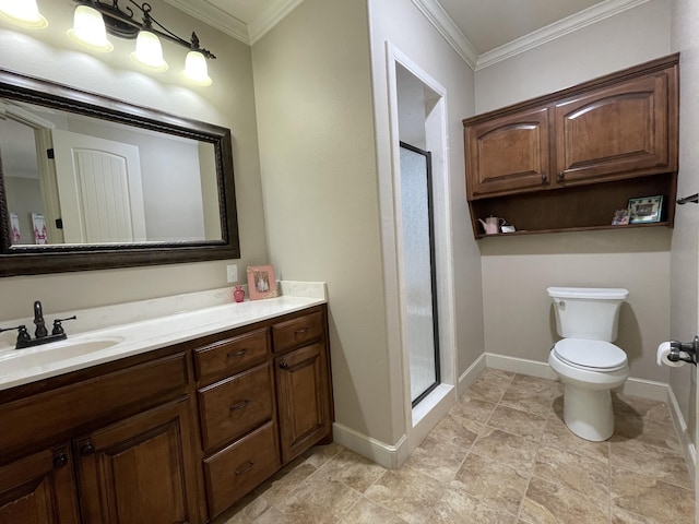 4009 109th St, Lubbock, TX 79423 - full bath featuring crown molding, a stall shower, and vanity
