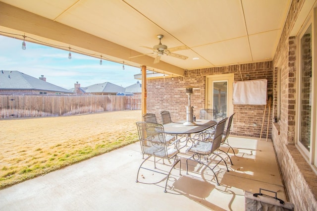 view of patio with ceiling fan