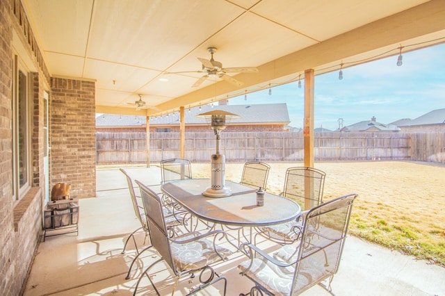 view of patio / terrace with ceiling fan