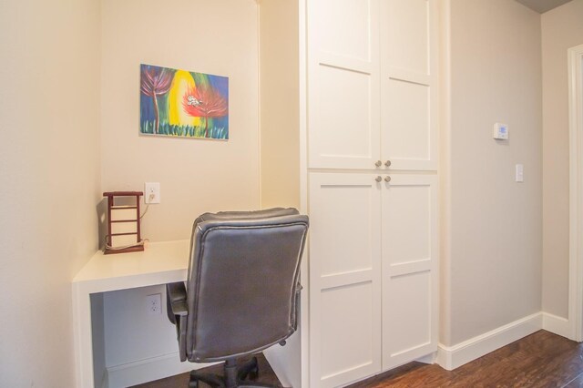 office space featuring dark hardwood / wood-style floors