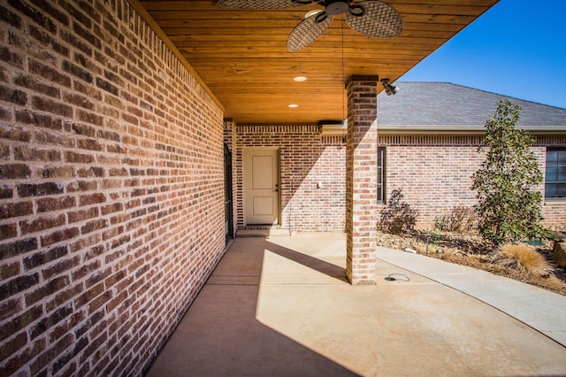 view of patio / terrace with a ceiling fan