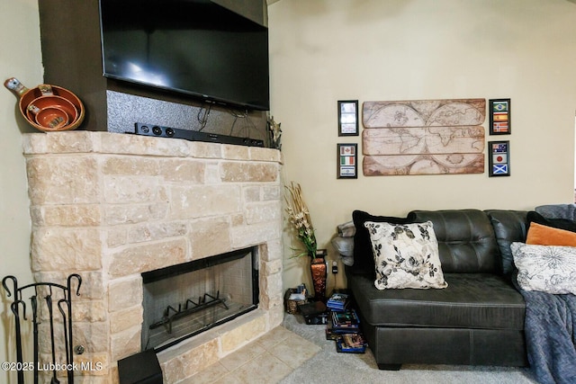 10018 Ave X, Lubbock, TX 79423 - living room featuring a fireplace
