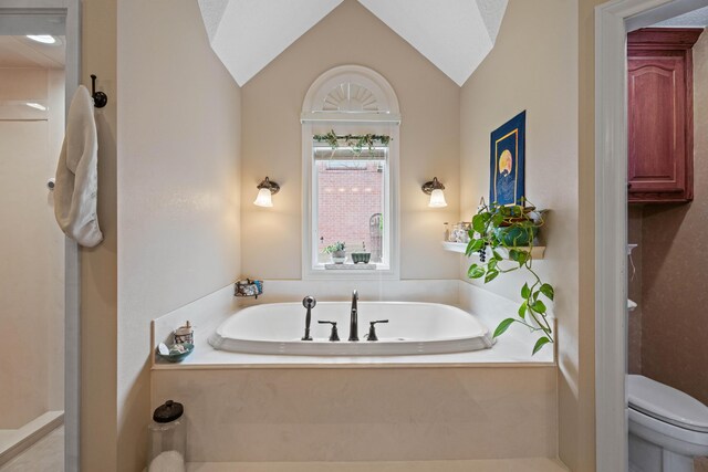 5401 County Rd 1420, Lubbock, TX 79407 - bathroom with a garden tub and vaulted ceiling