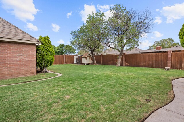 5401 County Rd 1420, Lubbock, TX 79407 - fenced backyard featuring a storage shed