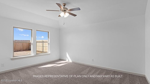 7816 93rd St, Lubbock, TX 79424 - carpeted spare room featuring a ceiling fan and lofted ceiling