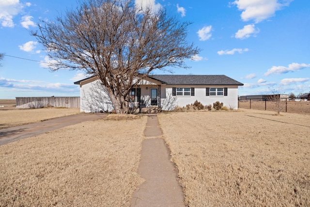 view of single story home