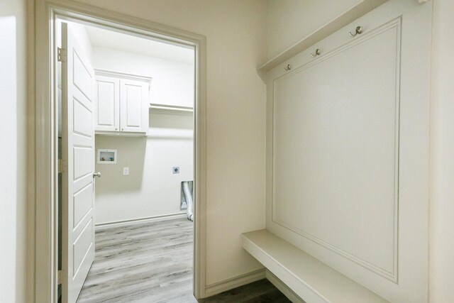 mudroom featuring light hardwood / wood-style flooring