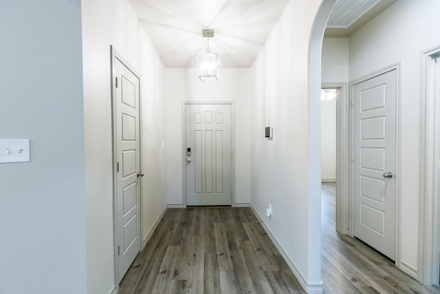 entryway with light wood-type flooring