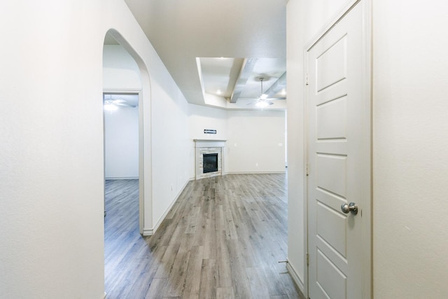 hallway featuring light hardwood / wood-style flooring