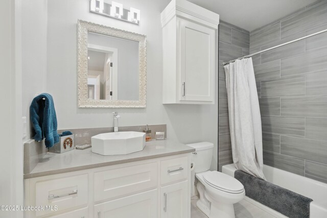 13803 Quinton Ave, Lubbock, TX 79424 - full bathroom featuring vanity and shower / tub combo with curtain