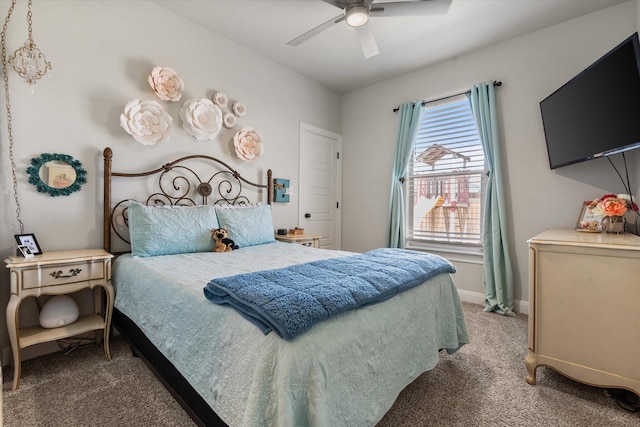 5604 117th St, Lubbock, TX 79424 - bedroom with carpet floors, a ceiling fan, and baseboards