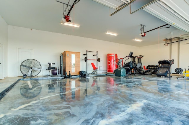garage featuring a garage door opener