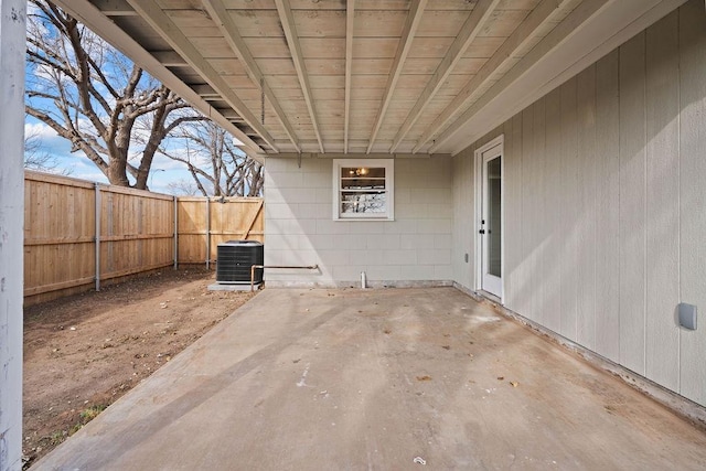 view of patio with central AC