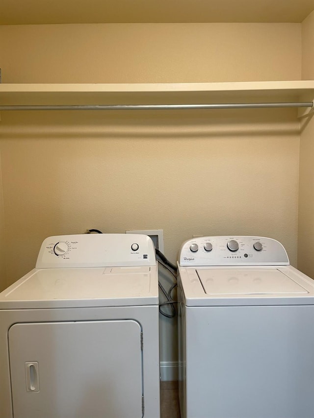 laundry area featuring washer and dryer