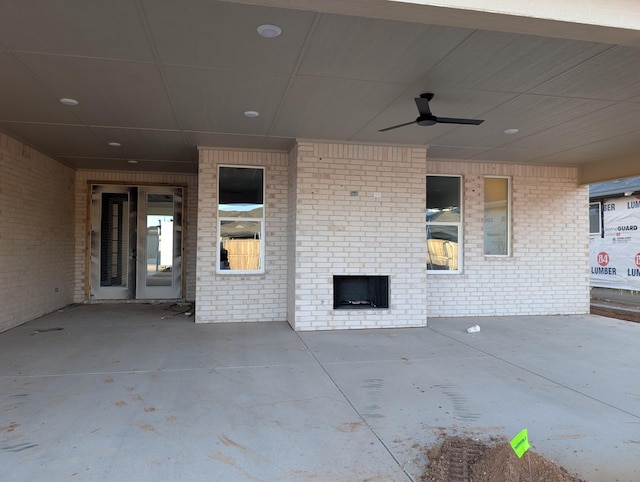 view of patio / terrace featuring a ceiling fan