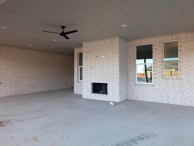 view of patio / terrace with a ceiling fan