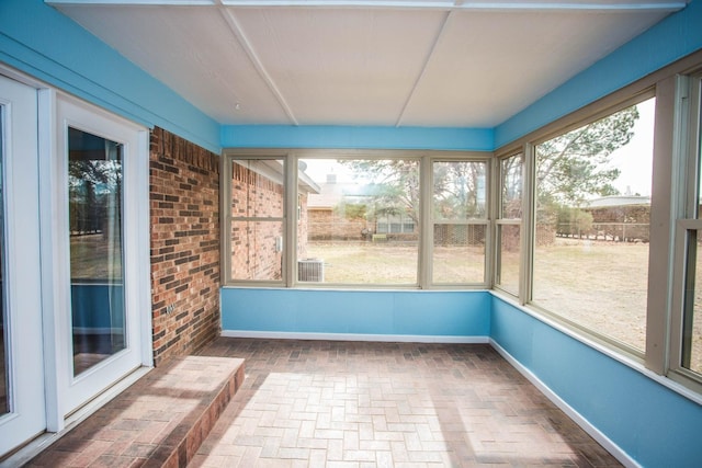 view of unfurnished sunroom