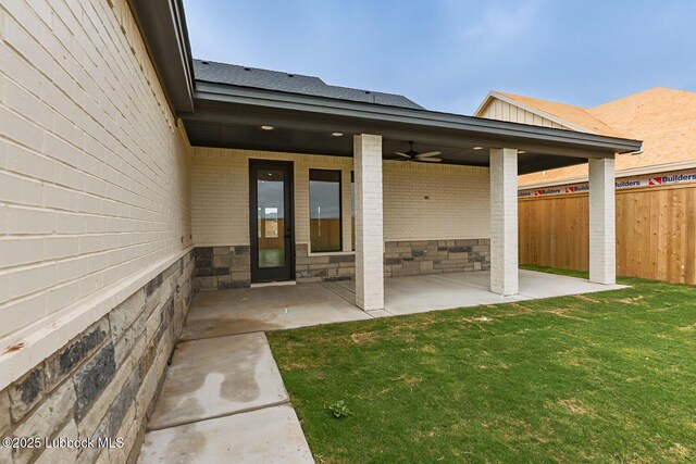 7450 55th St, Lubbock, TX 79407 - view of patio / terrace with a ceiling fan