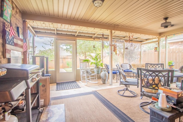 view of sunroom