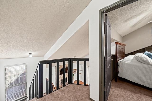 interior space with a textured ceiling