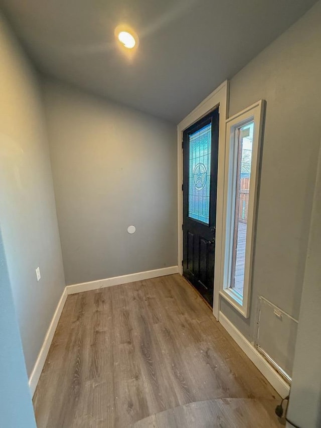 foyer entrance featuring light hardwood / wood-style floors