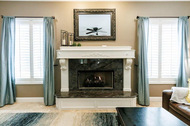 3709 156th St, Lubbock, TX 79423 - detailed view of a premium fireplace and ceiling fan