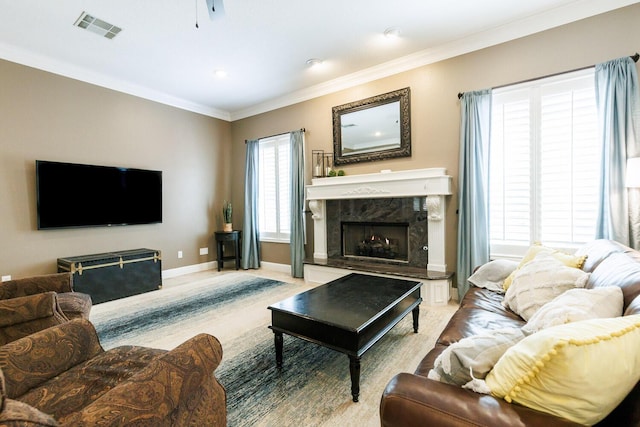 3709 156th St, Lubbock, TX 79423 - living area with a high end fireplace and ornamental molding