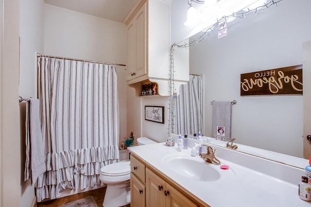 bathroom with toilet and vanity