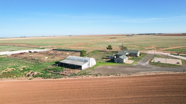 drone / aerial view with a rural view