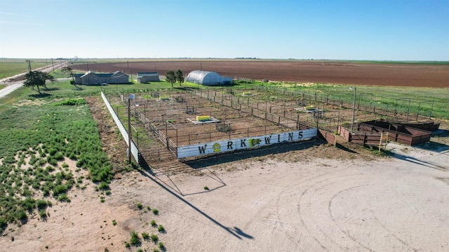 aerial view featuring a rural view