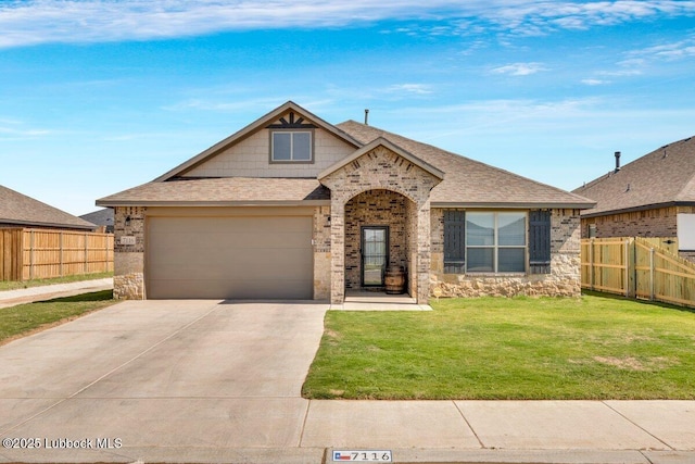 7116 23rd St, Lubbock, TX 79407 - view of front of property with driveway, brick siding, roof with shingles, and an attached garage