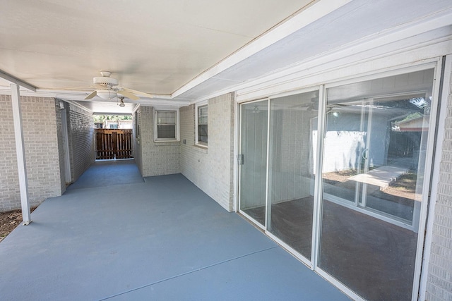 view of patio / terrace with ceiling fan