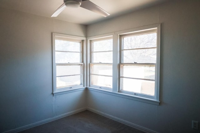 spare room featuring ceiling fan