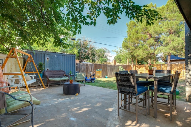 view of patio with a fenced backyard
