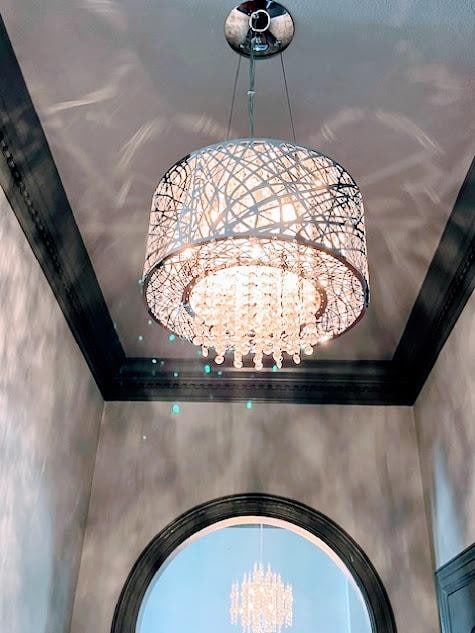 details featuring a notable chandelier