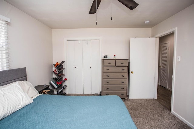 5303 46th St, Lubbock, TX 79414 - carpeted bedroom featuring a closet and ceiling fan