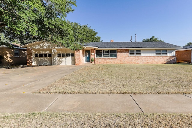 single story home with a garage