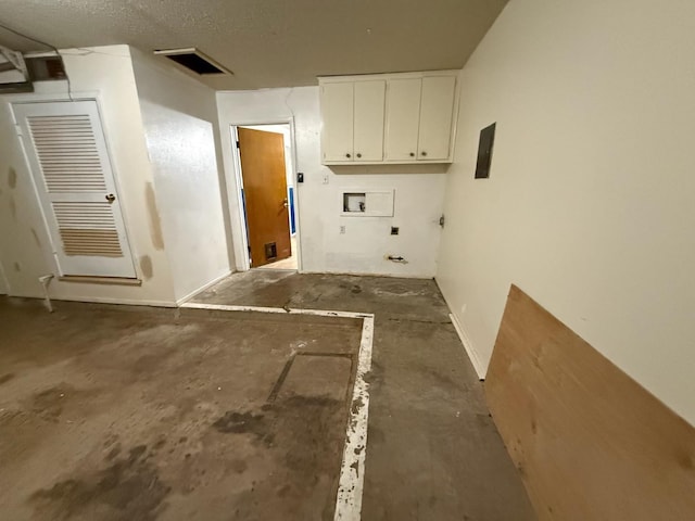 washroom featuring cabinets, gas dryer hookup, and hookup for a washing machine