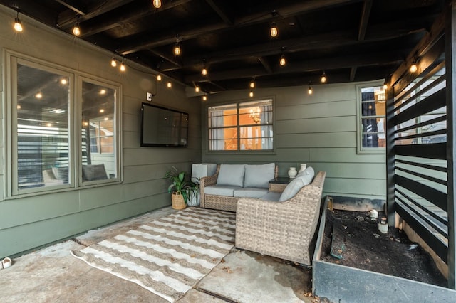 view of patio / terrace featuring an outdoor living space