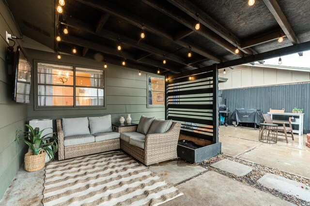 view of patio / terrace with an outdoor living space