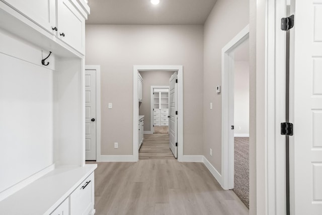 mudroom featuring light wood-type flooring