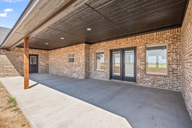 view of patio with french doors