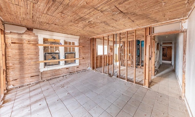 miscellaneous room with wooden ceiling