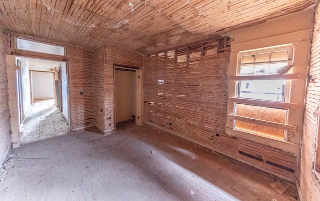 spare room featuring wooden ceiling